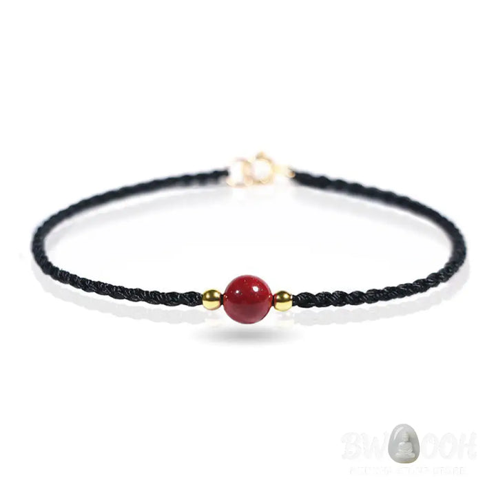 Buddha Stones Cinnabar Red String Blessing Keep Away Evil Spirits Bracelet - Bracelet