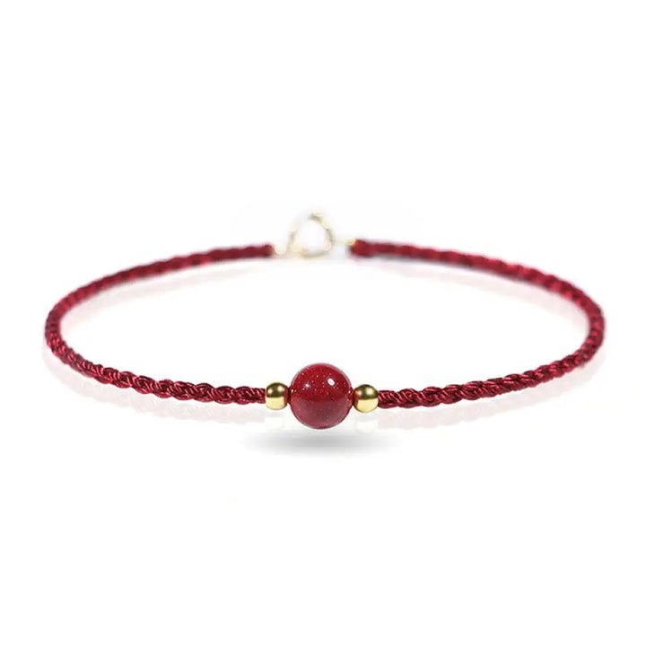 Buddha Stones Cinnabar Red String Blessing Keep Away Evil Spirits Bracelet - DarkRed String(Wrist Circumference: 14-15