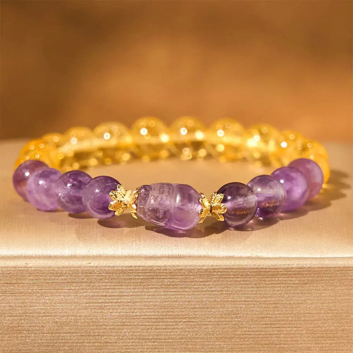 BWOOOH Citrine Amethyst Pixiu Prosperity Bracelet - BWOOOH - Citrine Amethyst(Wrist Circumference: 15-16cm)