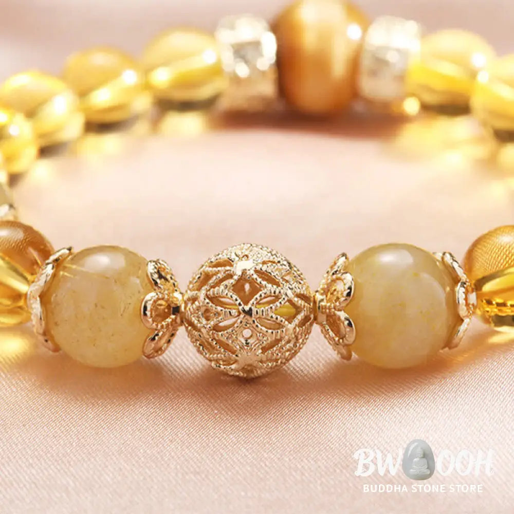Buddha Stones Citrine Generosity Prosperity Beaded Bracelet - BWOOOH - Citrine (Happiness ♥ Prosperity) - Bracelet