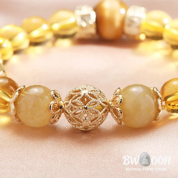 Buddha Stones Citrine Generosity Prosperity Beaded Bracelet - BWOOOH - Citrine (Happiness ♥ Prosperity) - Bracelet
