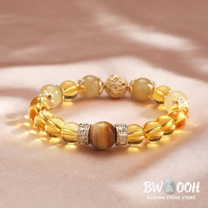 Buddha Stones Citrine Generosity Prosperity Beaded Bracelet - BWOOOH - Citrine (Happiness ♥ Prosperity) - Bracelet