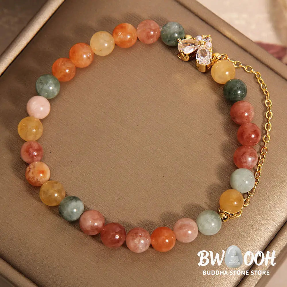 Buddha Stones Citrine Green Crystal Prosperity Bracelet - BWOOOH - Various Crystal(Wrist Circumference: 14-16cm)