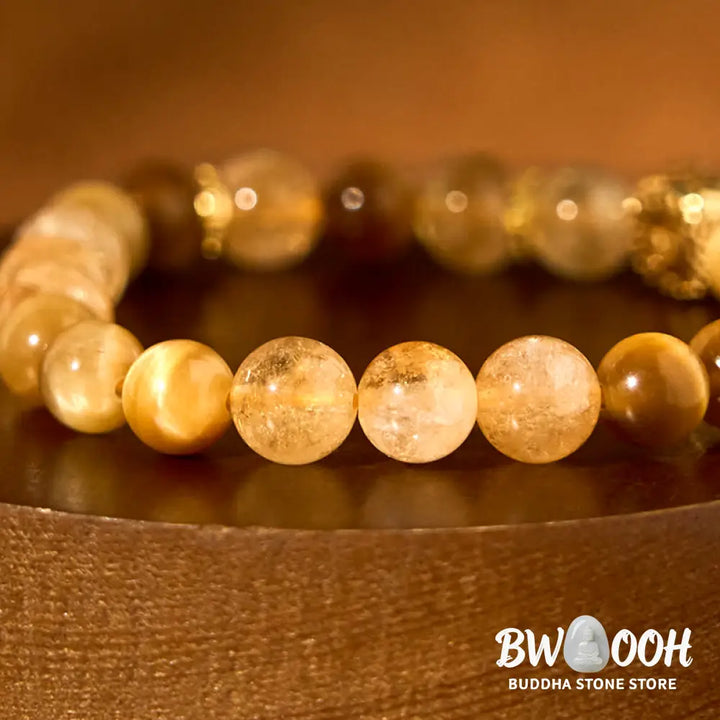 Buddha Stones Citrine Tiger Eye Red Agate Generosity Bracelet - BWOOOH - Tiger Eye Citrine(Wrist Circumference: