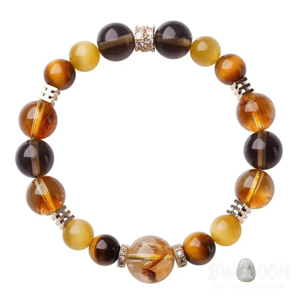 Buddha Stones Citrine Topaz Tiger Eye Happiness Bracelet - BWOOOH - Bracelet