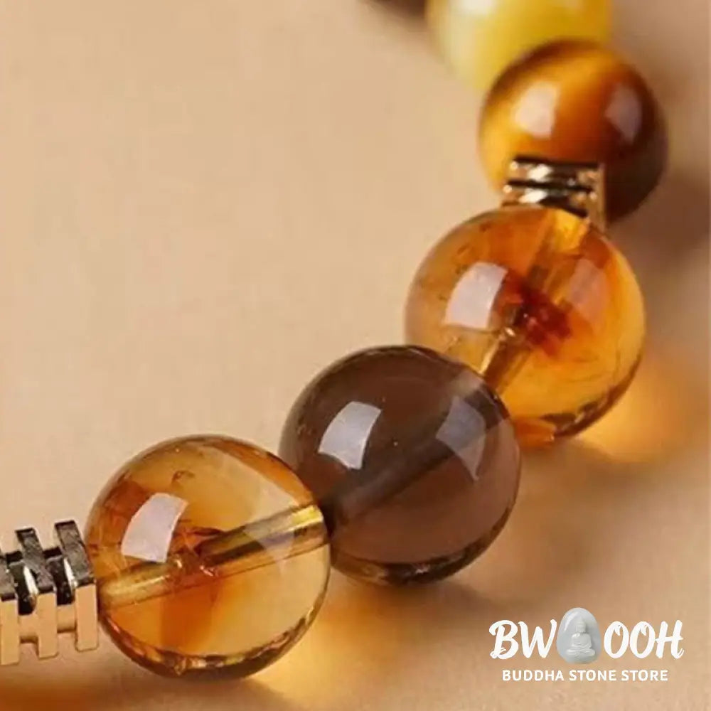 Buddha Stones Citrine Topaz Tiger Eye Happiness Bracelet - BWOOOH - Bracelet
