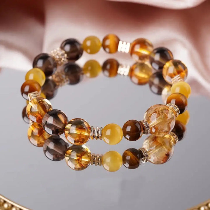BWOOOH Citrine Topaz Tiger Eye Happiness Bracelet - BWOOOH - Bracelet