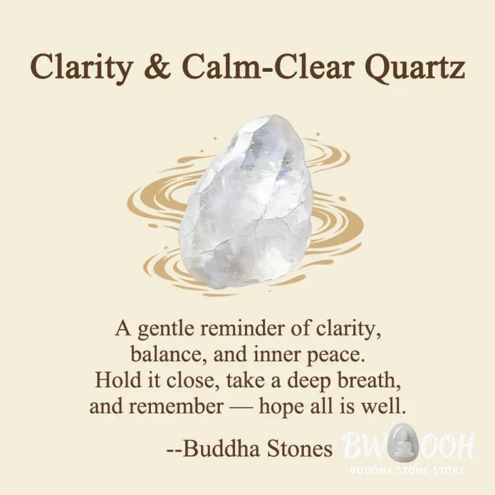 Buddha Stones Clarity &amp; Calm Natural Small Clear Quartz Worry Stone Clarity Crystal Decor 3.5*4.5cm - Clear Quartz