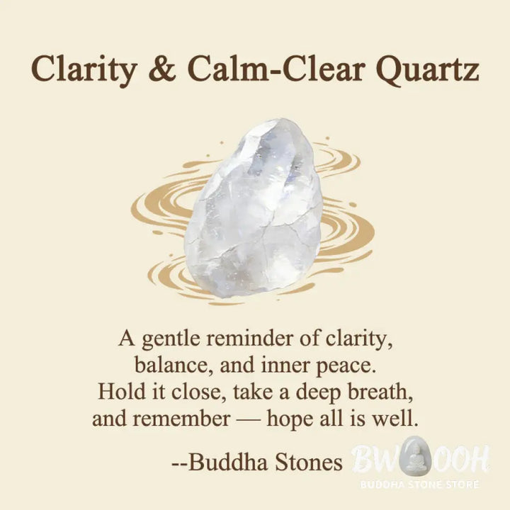 Buddha Stones Clarity &amp; Calm Natural Small Clear Quartz Worry Stone Clarity Crystal Decor 3.5*4.5cm - Clear Quartz