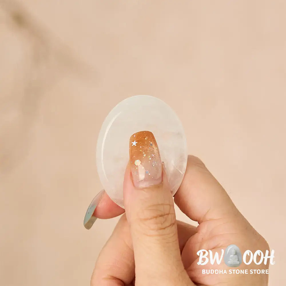 Buddha Stones Clarity &amp; Calm Natural Small Clear Quartz Worry Stone Clarity Crystal Decor 3.5*4.5cm - Clear Quartz