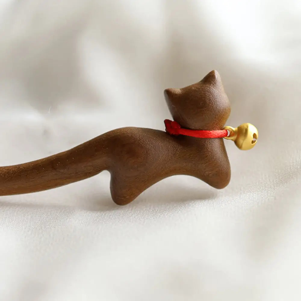 BWOOOH Classical Chinese Style Cat-shaped Sandalwood Hair