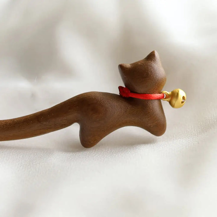 BWOOOH Classical Chinese Style Cat-shaped Sandalwood Hair