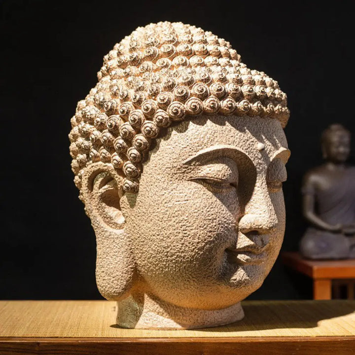 BWOOOH resin Buddha statue - Closed Eyes Meditating Buddha Head 