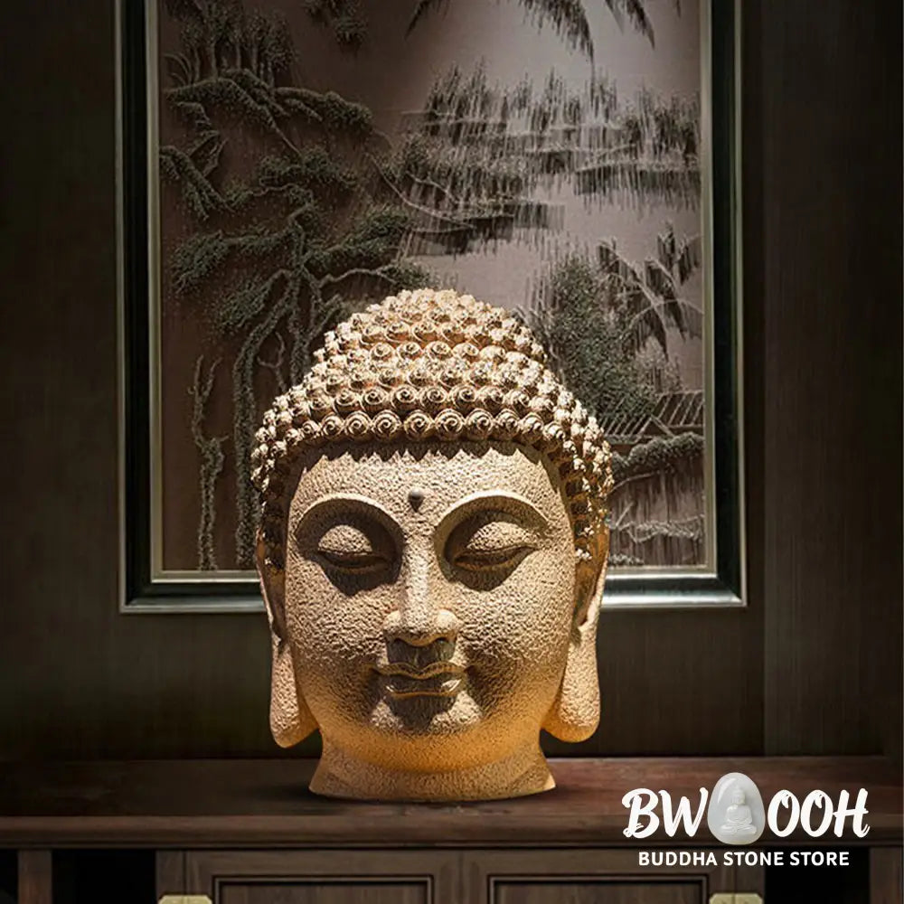 BWOOOH resin Buddha statue - Closed Eyes Meditating Buddha Head 