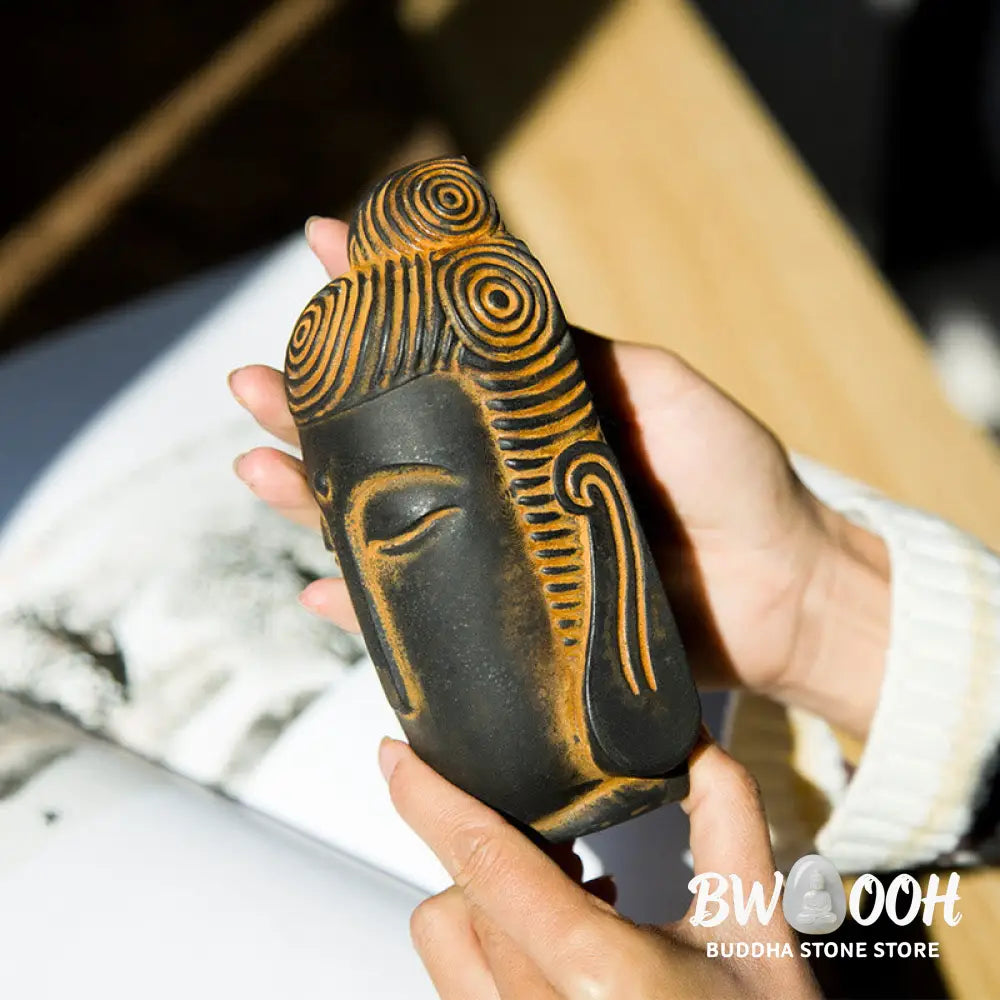 BWOOOH resin Buddha statue - Closed Eyes Meditating Buddha Iron 