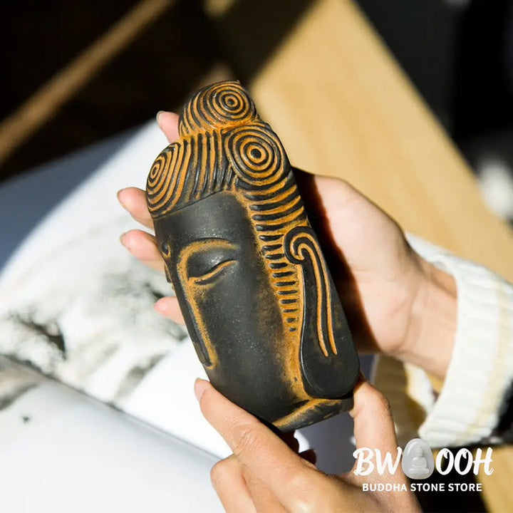 BWOOOH resin Buddha statue - Closed Eyes Meditating Buddha Iron 
