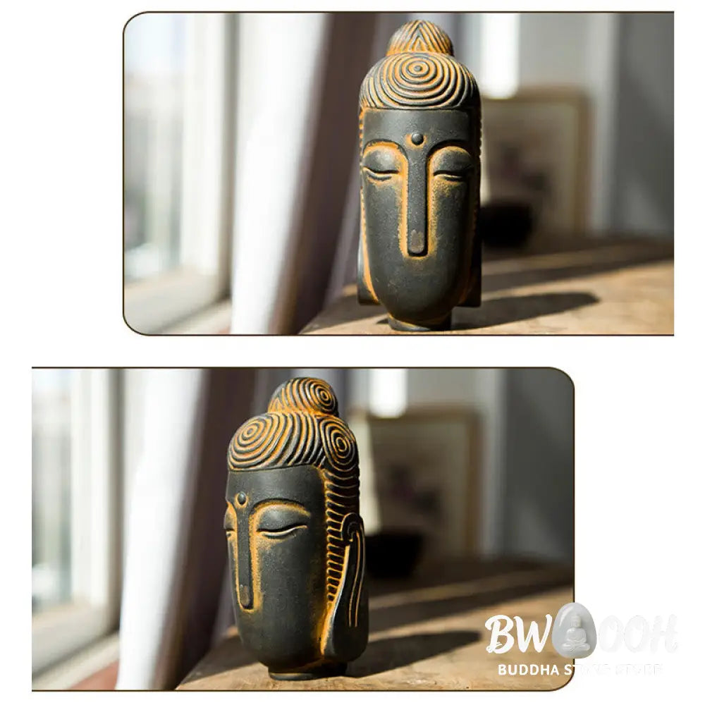 BWOOOH resin Buddha statue - Closed Eyes Meditating Buddha Iron 