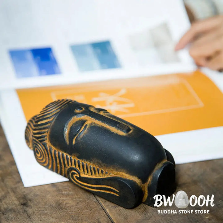 BWOOOH resin Buddha statue - Closed Eyes Meditating Buddha Iron 