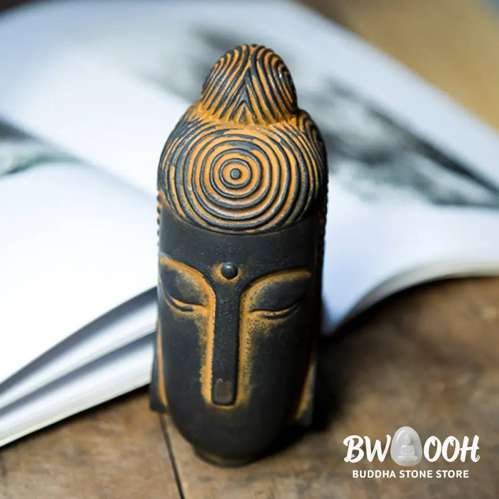 BWOOOH resin Buddha statue - Closed Eyes Meditating Buddha Iron 