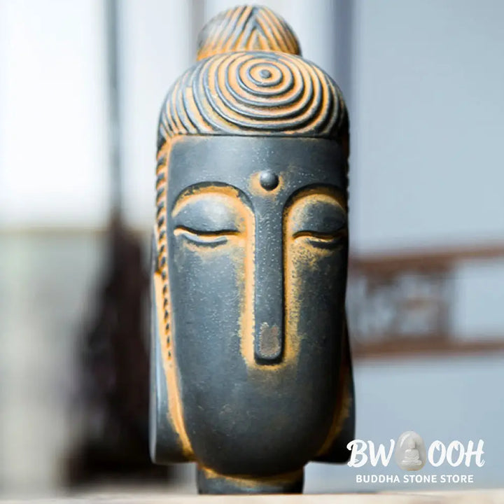 BWOOOH resin Buddha statue - Closed Eyes Meditating Buddha Iron 
