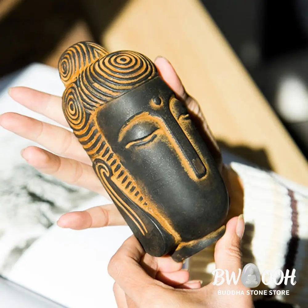 BWOOOH resin Buddha statue - Closed Eyes Meditating Buddha Iron 