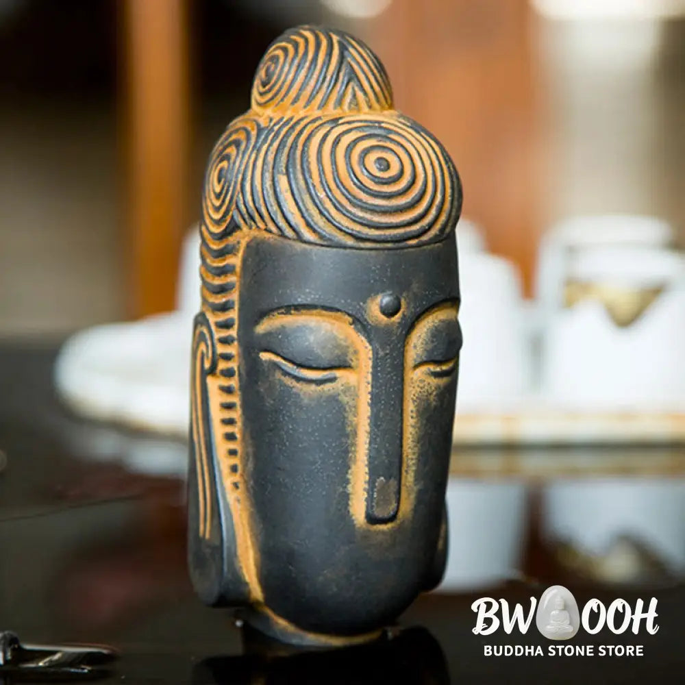 BWOOOH resin Buddha statue - Closed Eyes Meditating Buddha Iron 