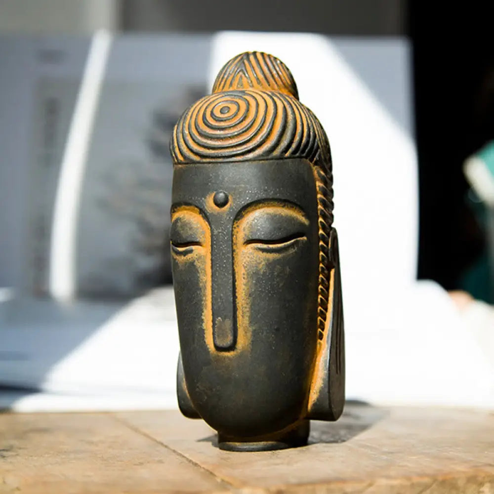 BWOOOH resin Buddha statue - Closed Eyes Meditating Buddha Iron 