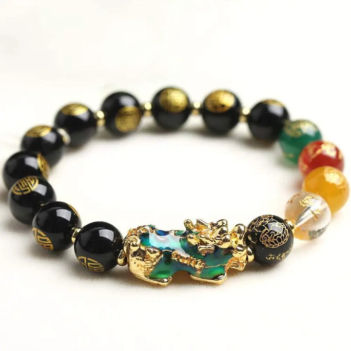 BWOOOH Color-Changing Pixiu Obsidian Luck Bracelet - BWOOOH - 0.39 in (10 mm) - Bracelet