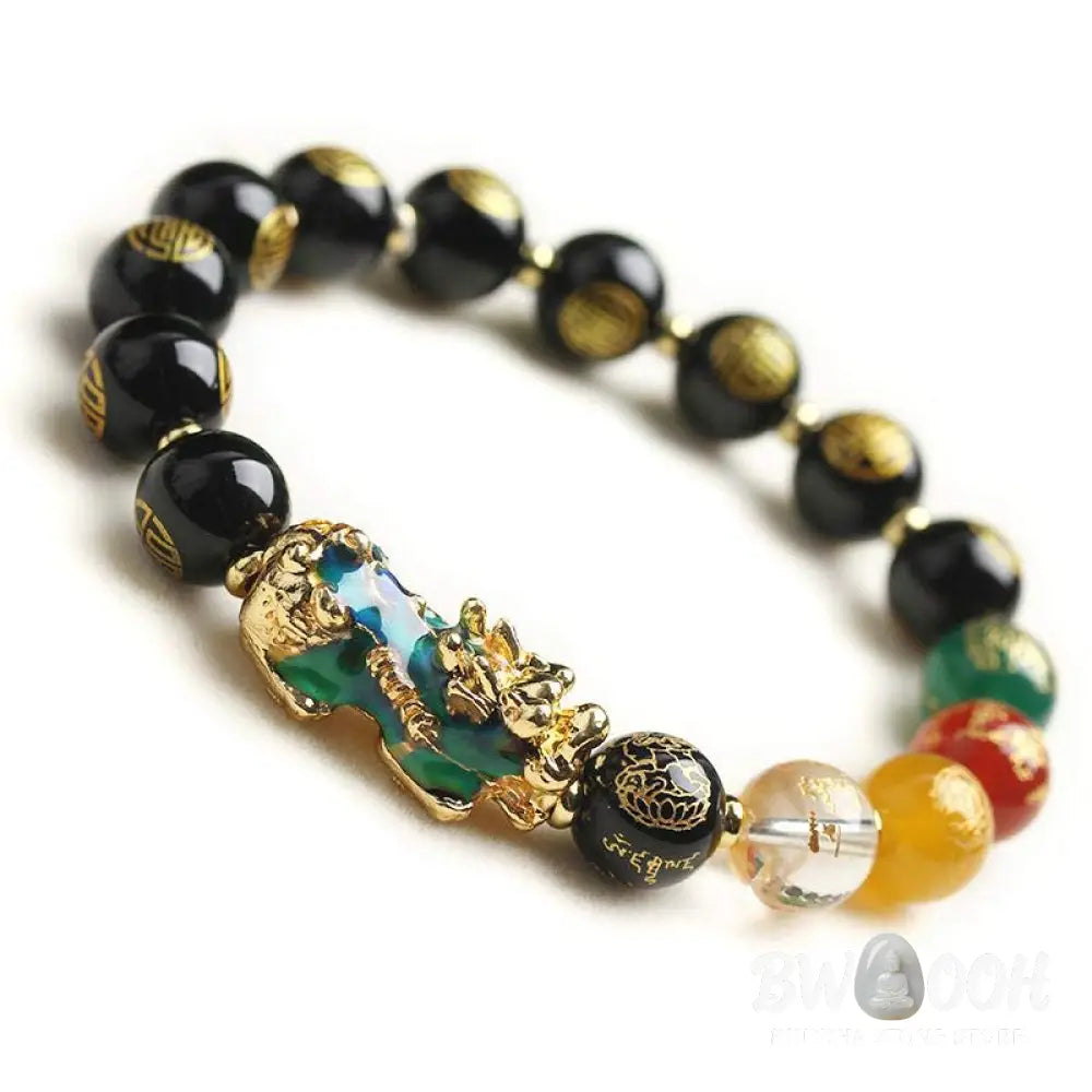Buddha Stones Color-Changing Pixiu Obsidian Luck Bracelet - BWOOOH - Bracelet