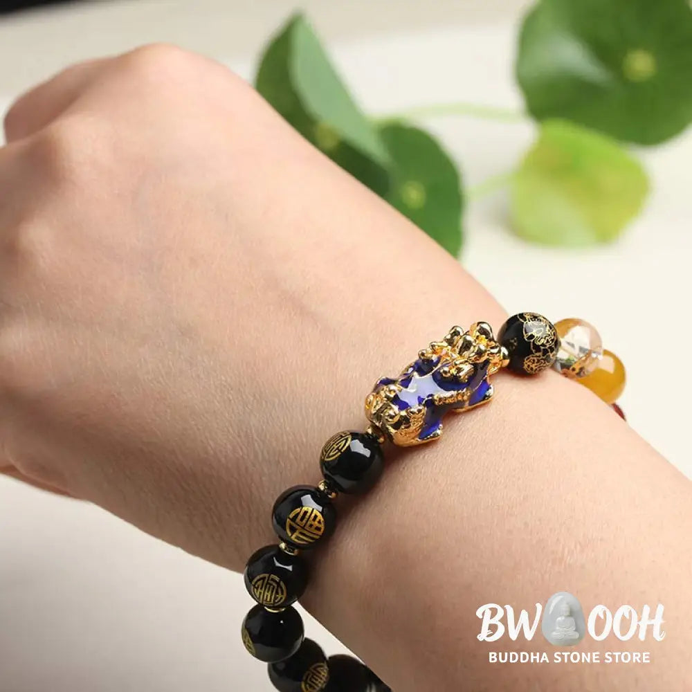 Buddha Stones Color-Changing Pixiu Obsidian Luck Bracelet - BWOOOH - Bracelet