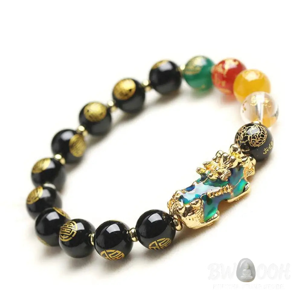 Buddha Stones Color-Changing Pixiu Obsidian Luck Bracelet - BWOOOH - Bracelet