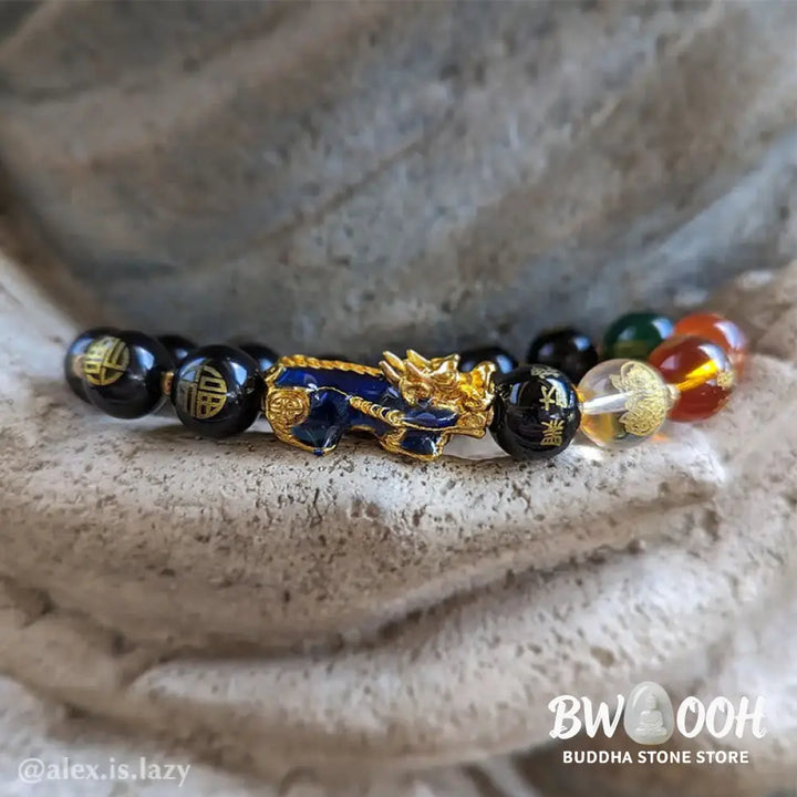 Buddha Stones Color-Changing Pixiu Obsidian Luck Bracelet - BWOOOH - Bracelet