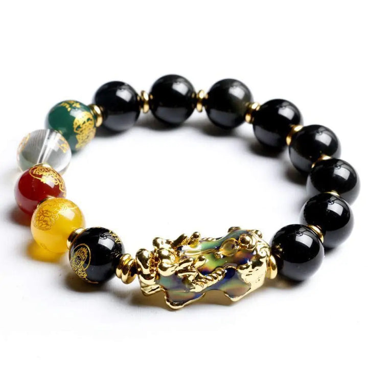 BWOOOH Color-Changing Pixiu Obsidian Wealth Bracelet - BWOOOH - 0.39 in (10 mm) - Bracelet