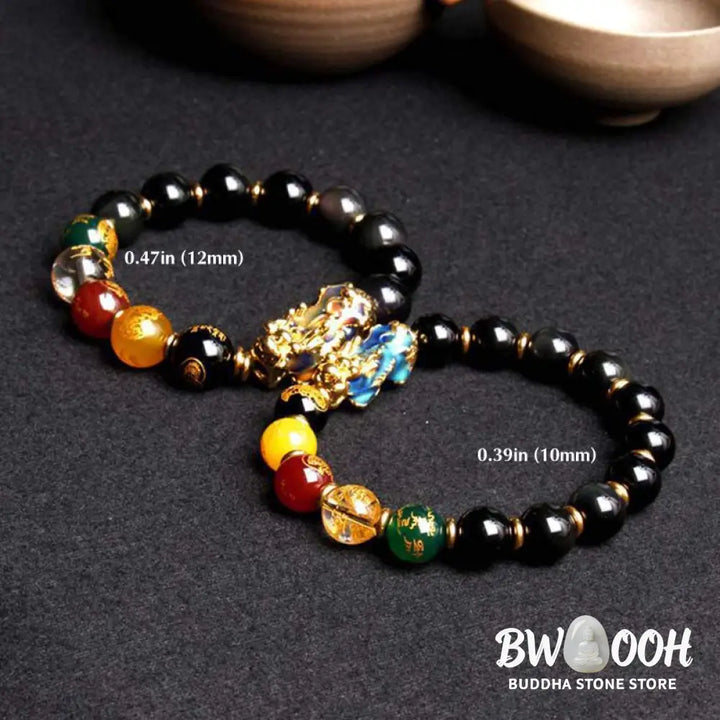 Buddha Stones Color-Changing Pixiu Obsidian Wealth Bracelet - BWOOOH - Bracelet