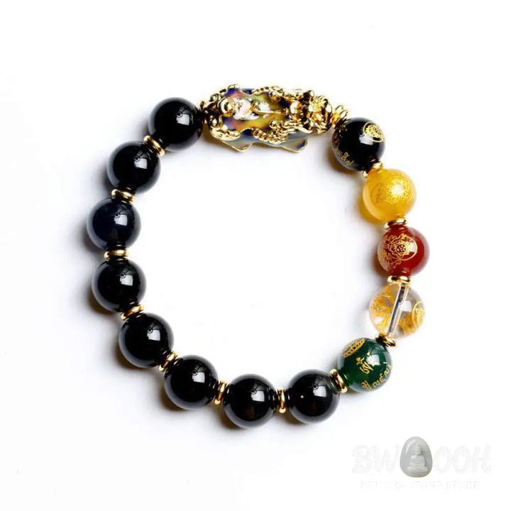 Buddha Stones Color-Changing Pixiu Obsidian Wealth Bracelet - BWOOOH - Bracelet