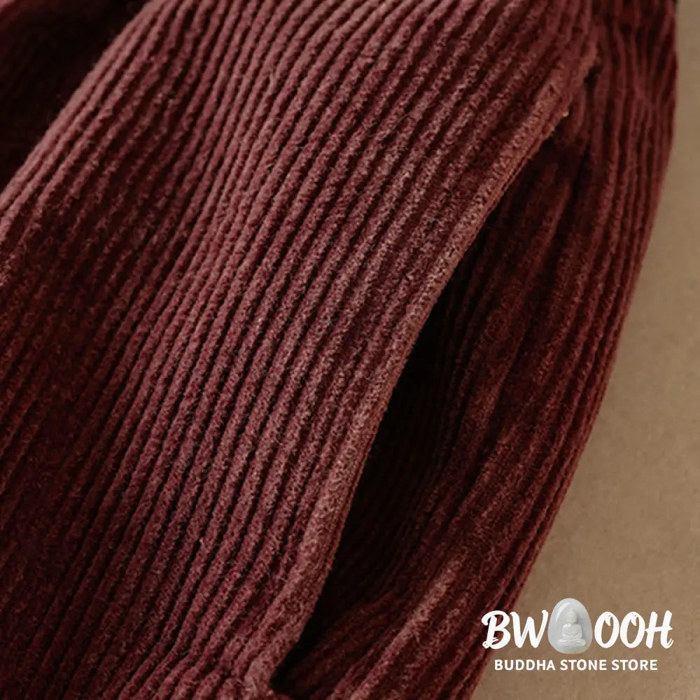 Buddha Stones Color Contrast Corduroy Cotton Women&
