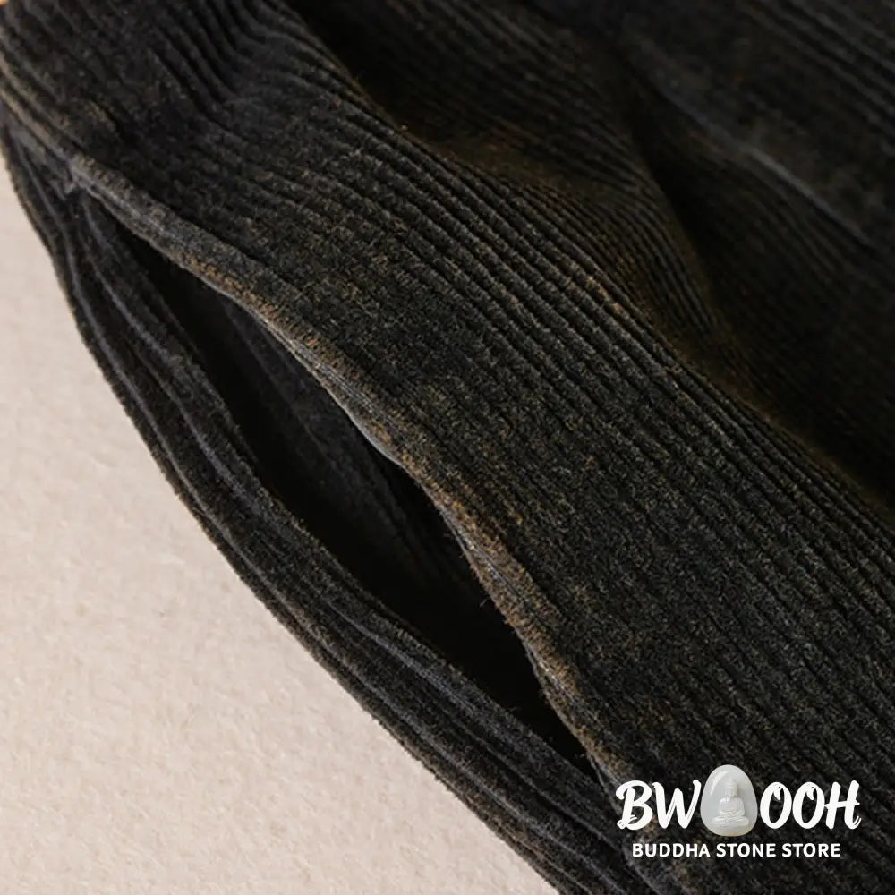 Buddha Stones Color Contrast Corduroy Cotton Women&