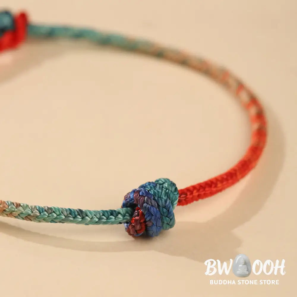 Buddha Stones Colored String Hand-woven Knots Strength Bracelet - Bracelet
