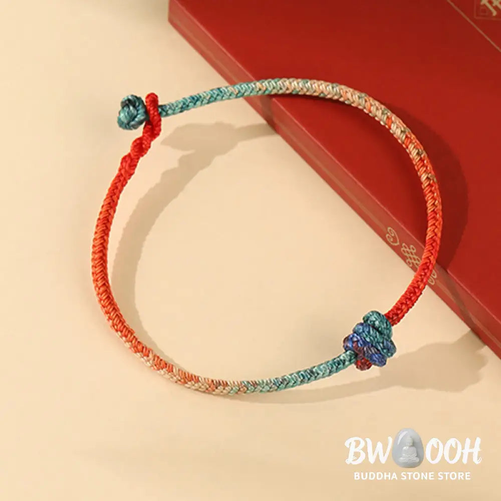 Buddha Stones Colored String Hand-woven Knots Strength Bracelet - Bracelet