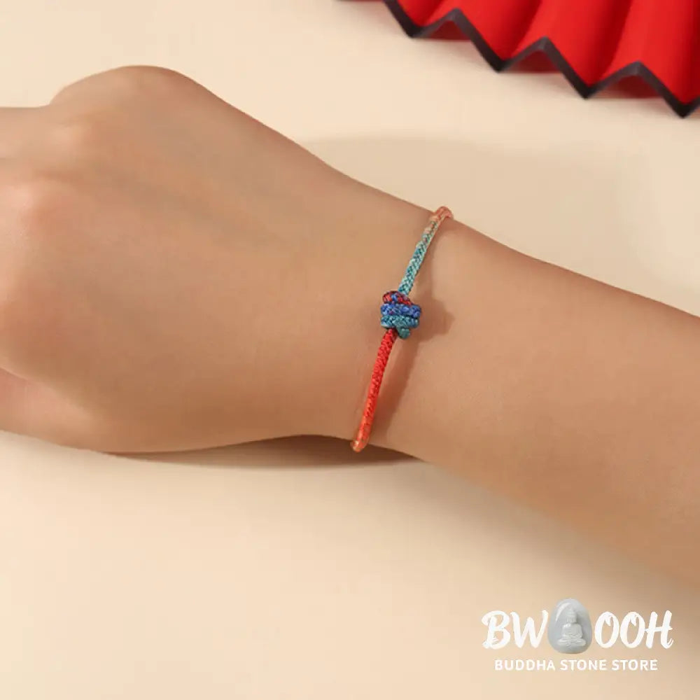 Buddha Stones Colored String Hand-woven Knots Strength Bracelet - Bracelet