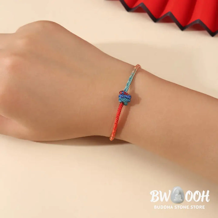Buddha Stones Colored String Hand-woven Knots Strength Bracelet - Bracelet