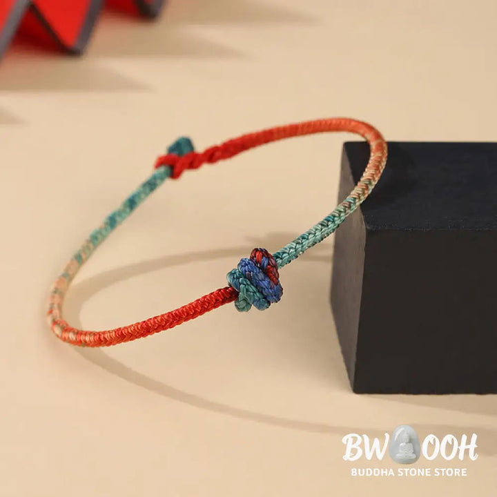 Buddha Stones Colored String Hand-woven Knots Strength Bracelet - Bracelet