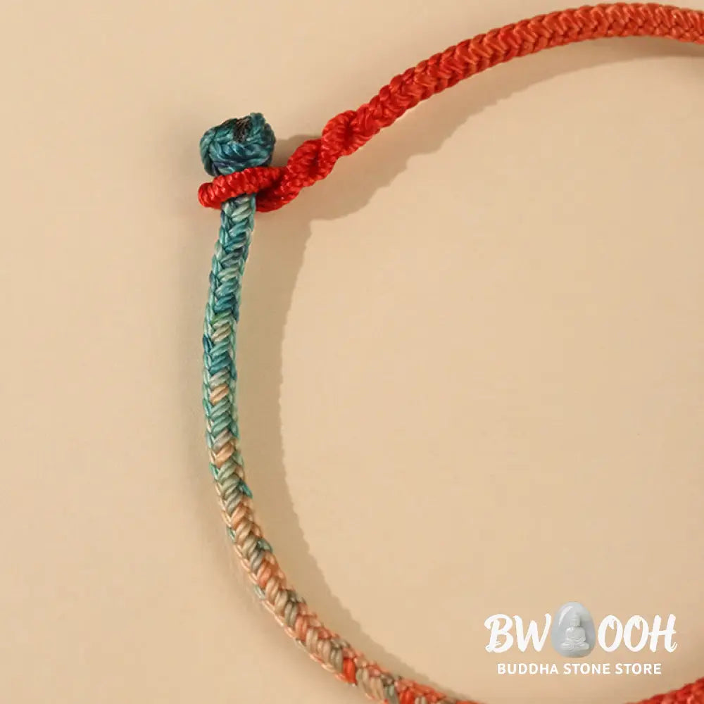 Buddha Stones Colored String Hand-woven Knots Strength Bracelet - Bracelet