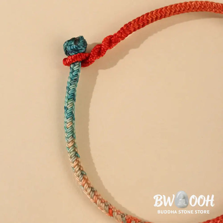 Buddha Stones Colored String Hand-woven Knots Strength Bracelet - Bracelet