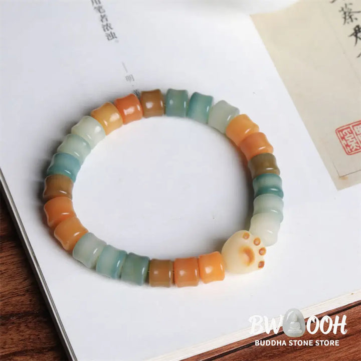 Buddha Stones Colorful Bodhi Seed Cat Paw Wisdom Bracelet - BWOOOH - Bodhi Seed(Auspiciousness♥Luck) - Bracelet