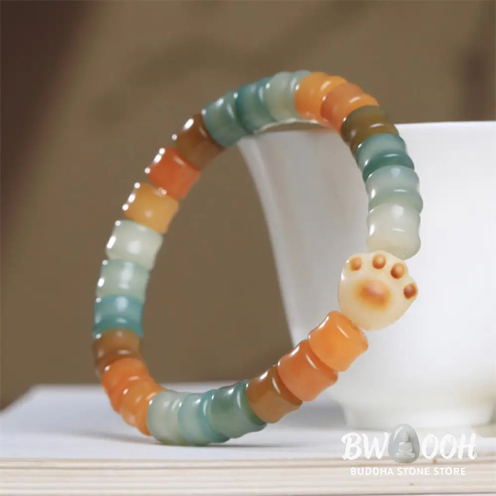 Buddha Stones Colorful Bodhi Seed Cat Paw Wisdom Bracelet - BWOOOH - Bodhi Seed(Auspiciousness♥Luck) - Bracelet
