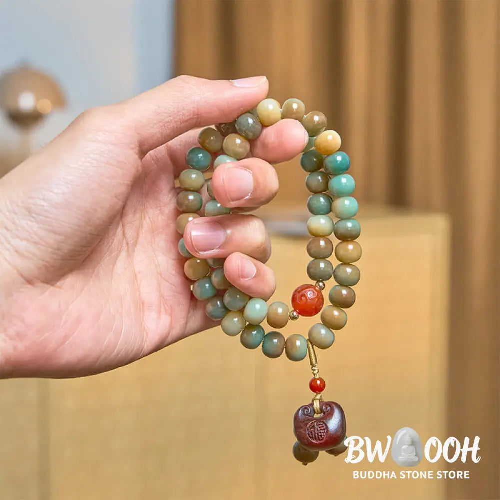 Buddha Stones Colorful Bodhi Seed Harmony Double Wrap Bracelet - BWOOOH - Bracelet