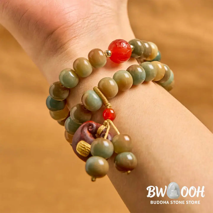 Buddha Stones Colorful Bodhi Seed Harmony Double Wrap Bracelet - BWOOOH - Bracelet