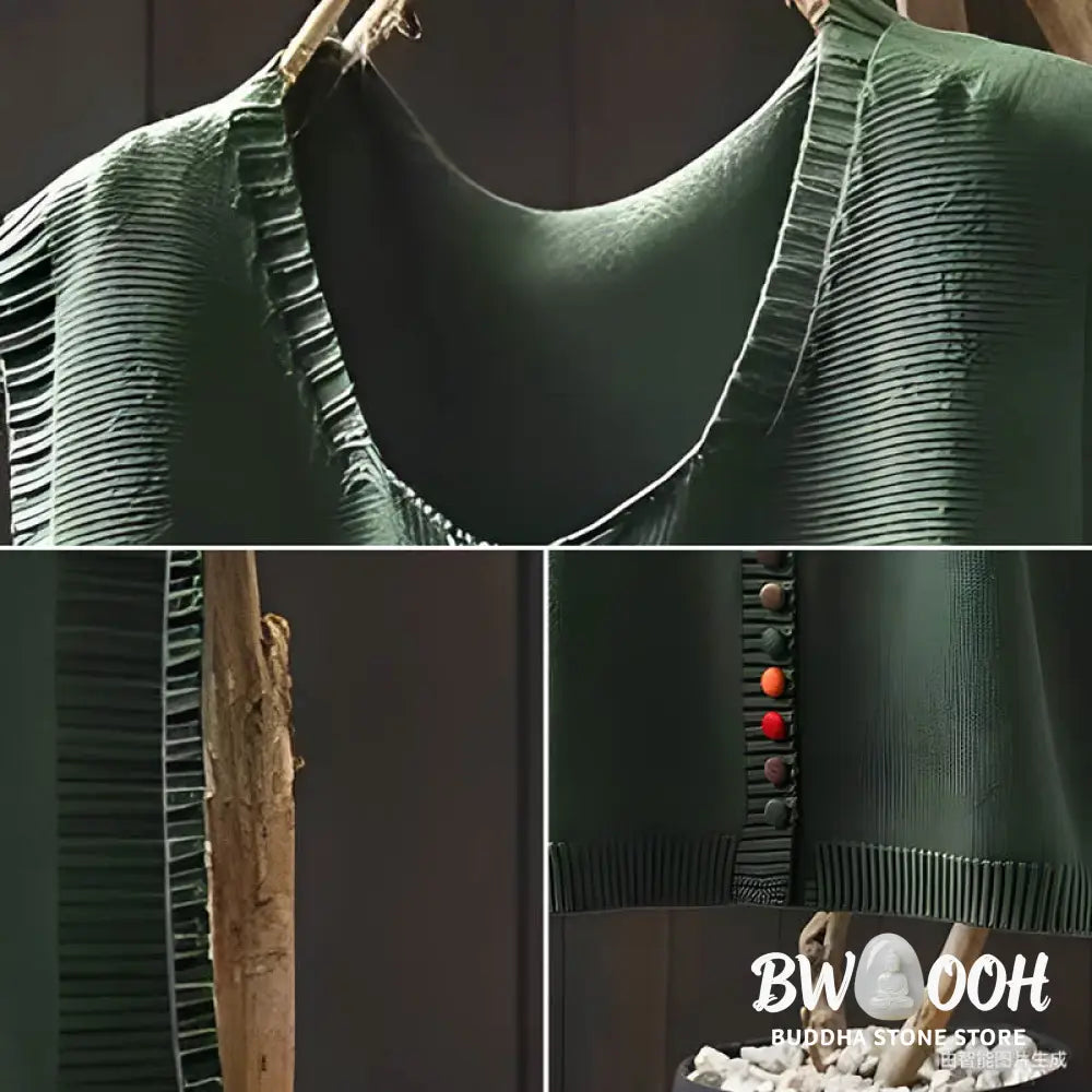 Buddha Stones Colorful Buttons Women’s Sleeveless Cotton Knitted Vest Waistcoat - Women’s Waistcoat