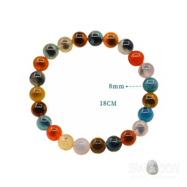 BWOOOH Colorful Candy Agate Healing Strength Bead Bracelet | natural stone spiritual bracelet for healing and mindful living